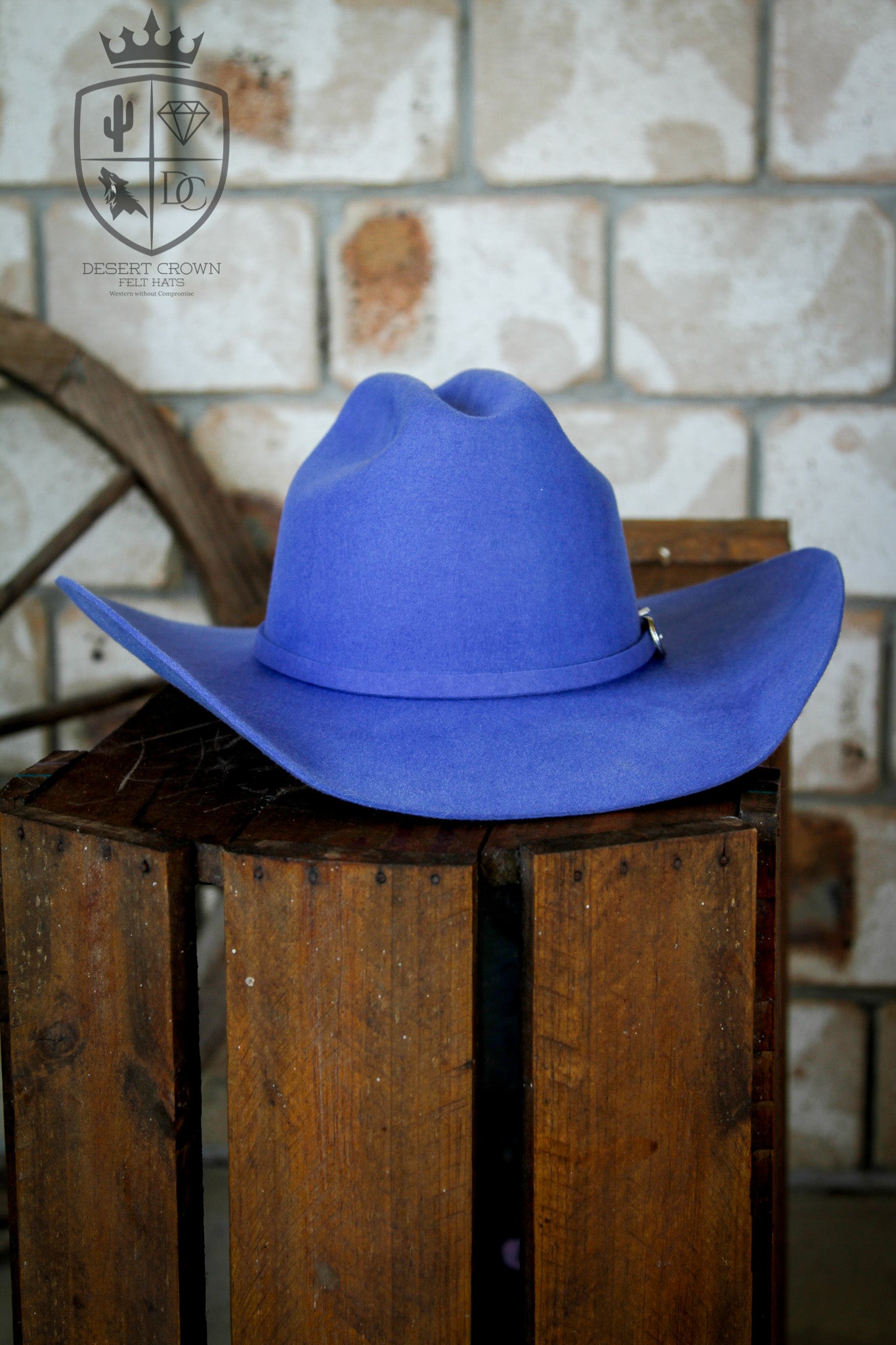 Desert Crown Felt Hat - Indigo