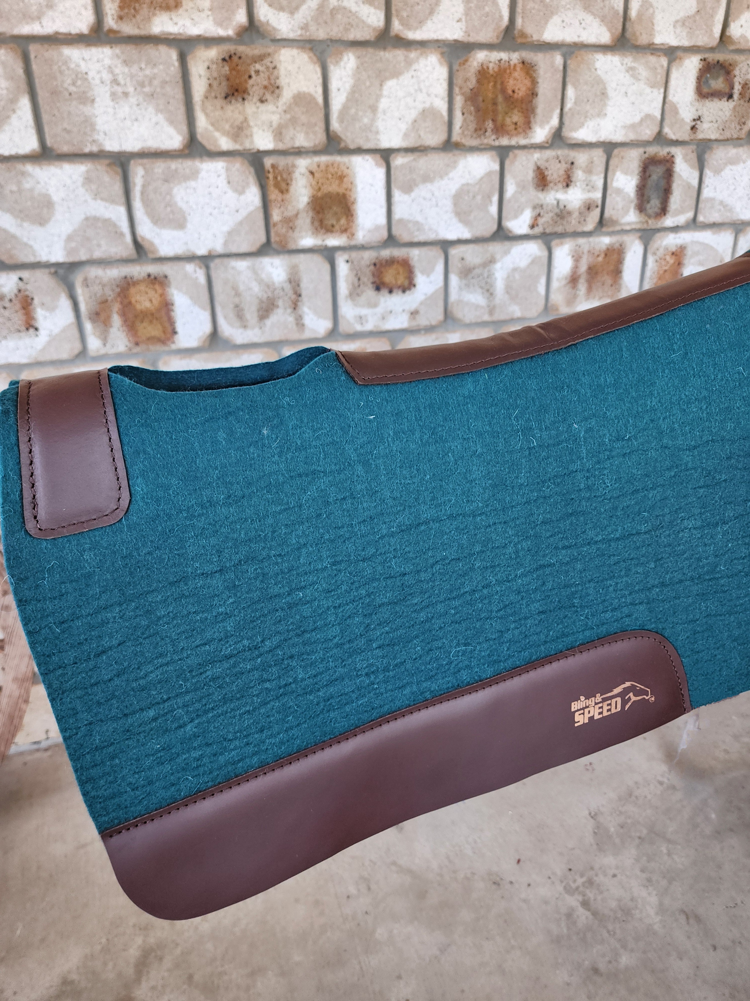 Standard Wither Relief - The Barrel Racer Merino Wool Felt Saddle Pad - Dark Green