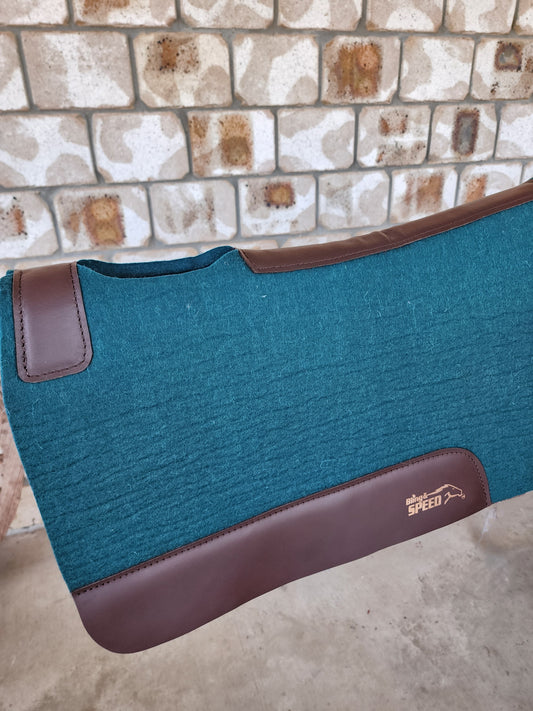 The Barrel Racer Merino Wool Felt Saddle Pad - Dark Green