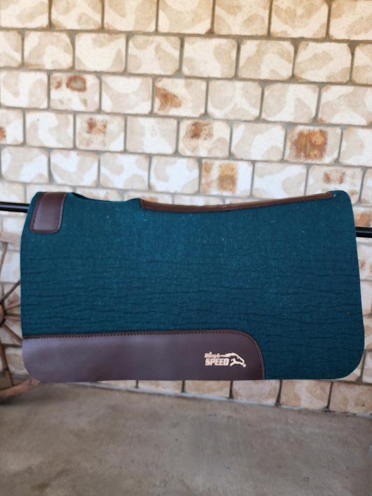 The Barrel Racer Merino Wool Felt Saddle Pad - Dark Green