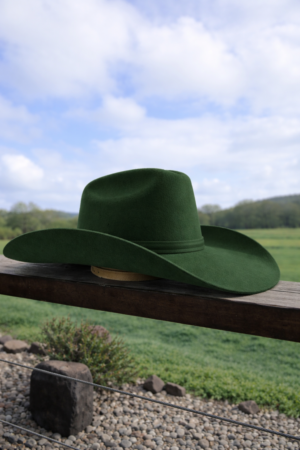 Desert Crown Felt Hat - Forest Green