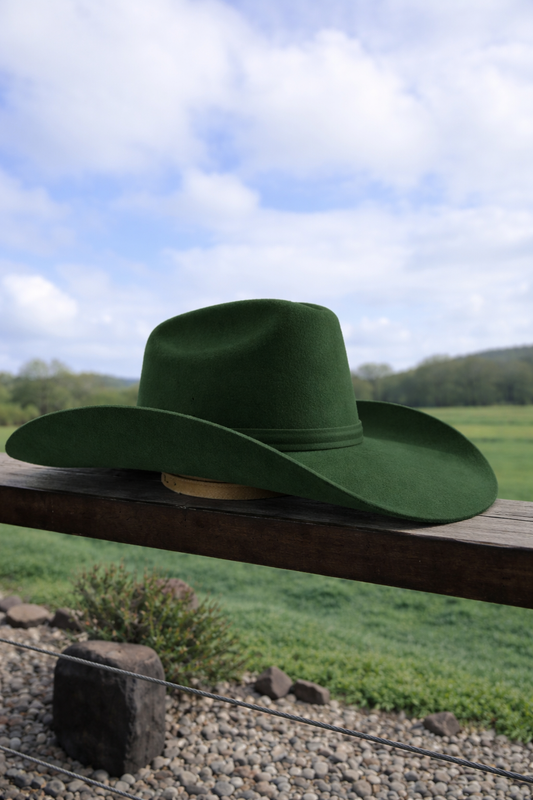 Desert Crown Felt Hat - Forest Green