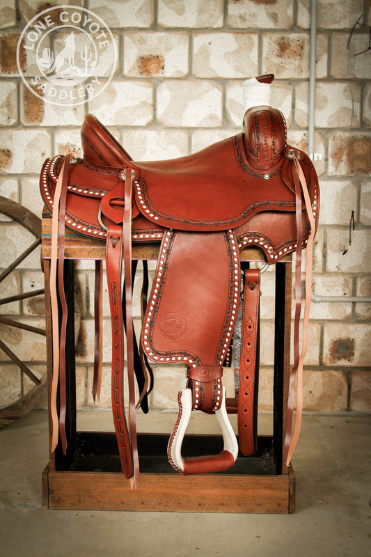 Lone Coyote Fully Mounted Ranch Saddle Set – 15"