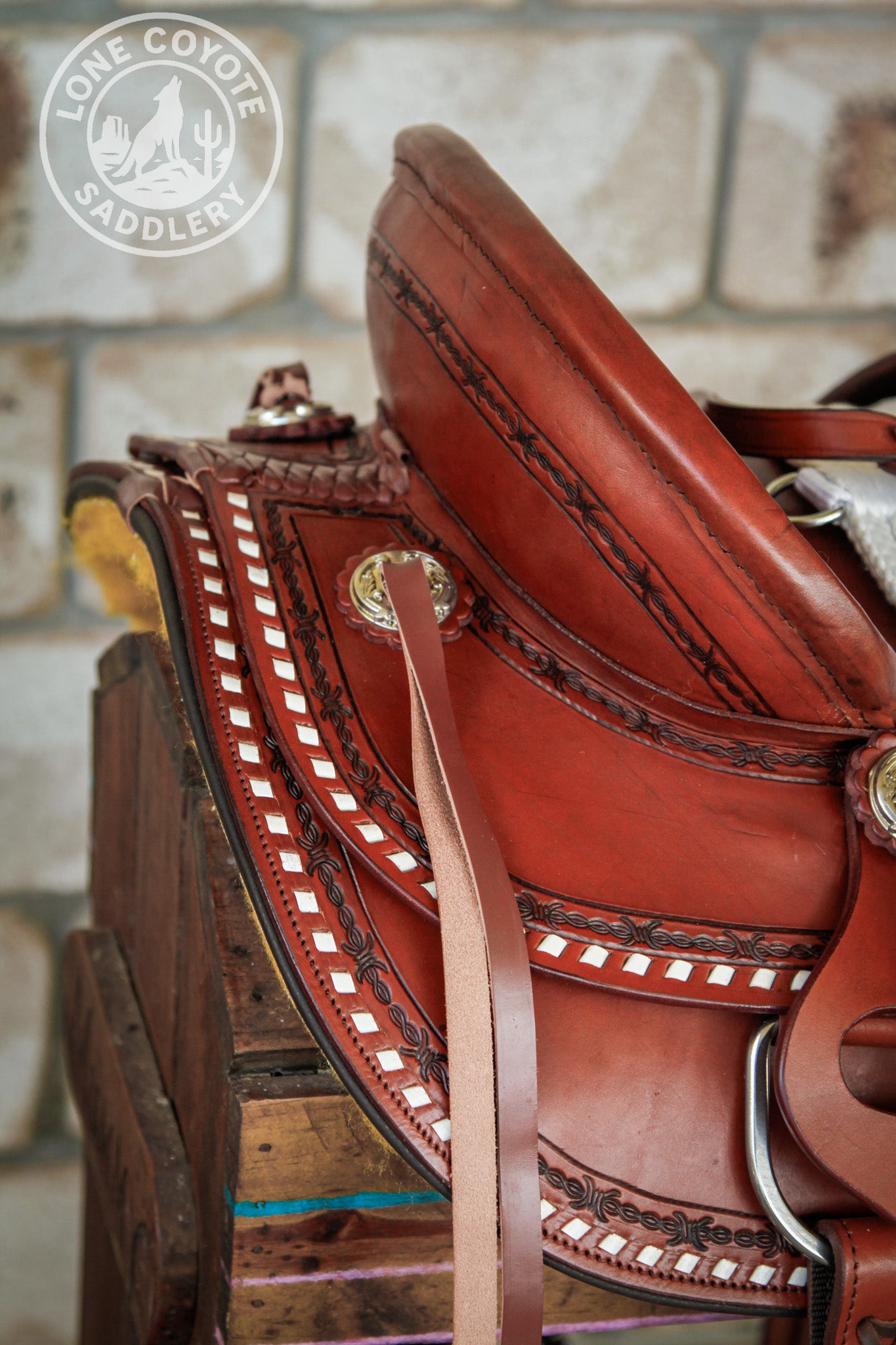 Lone Coyote Fully Mounted Ranch Saddle Set – 15"