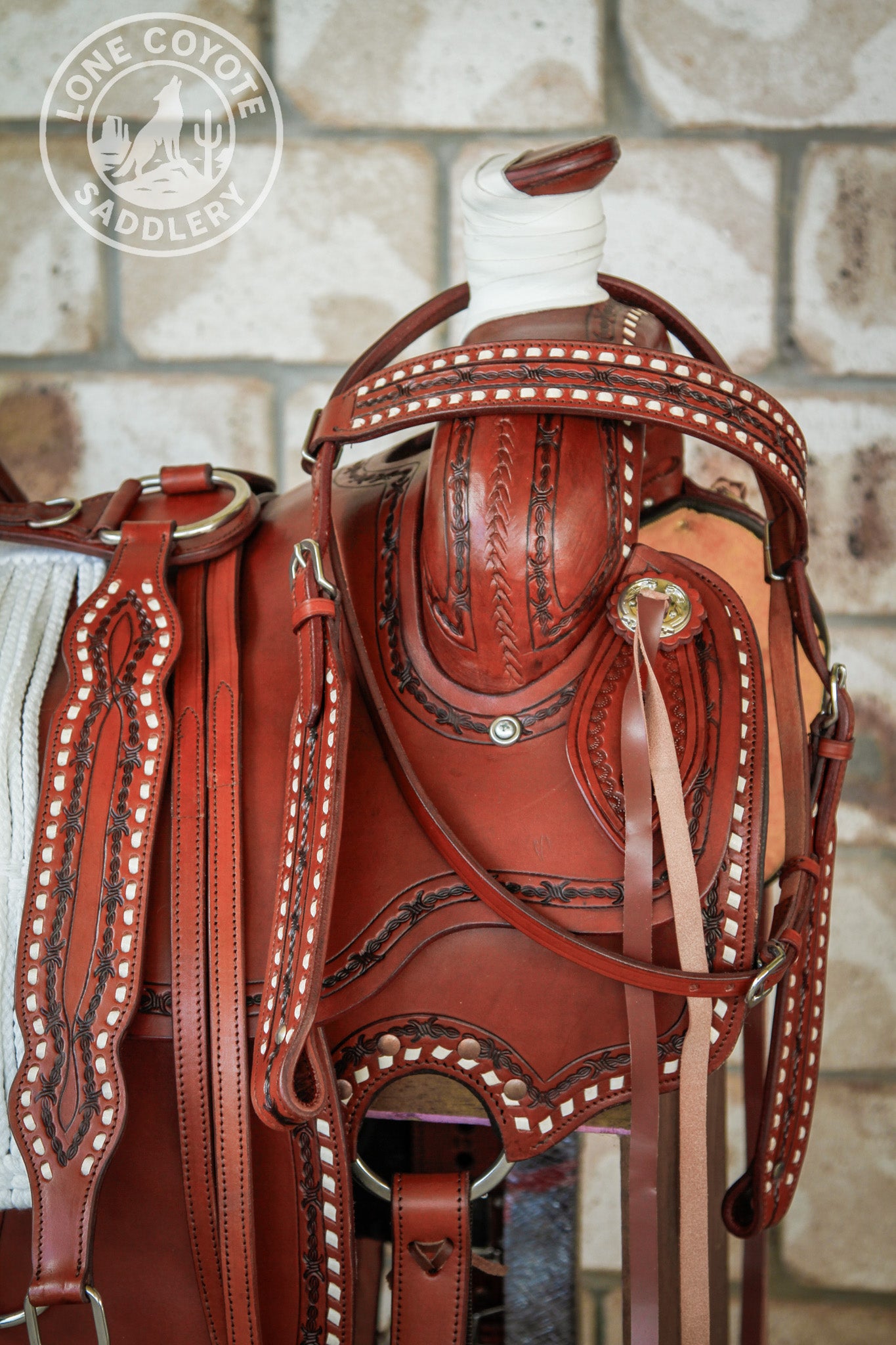 Lone Coyote Fully Mounted Ranch Saddle Set – 15"