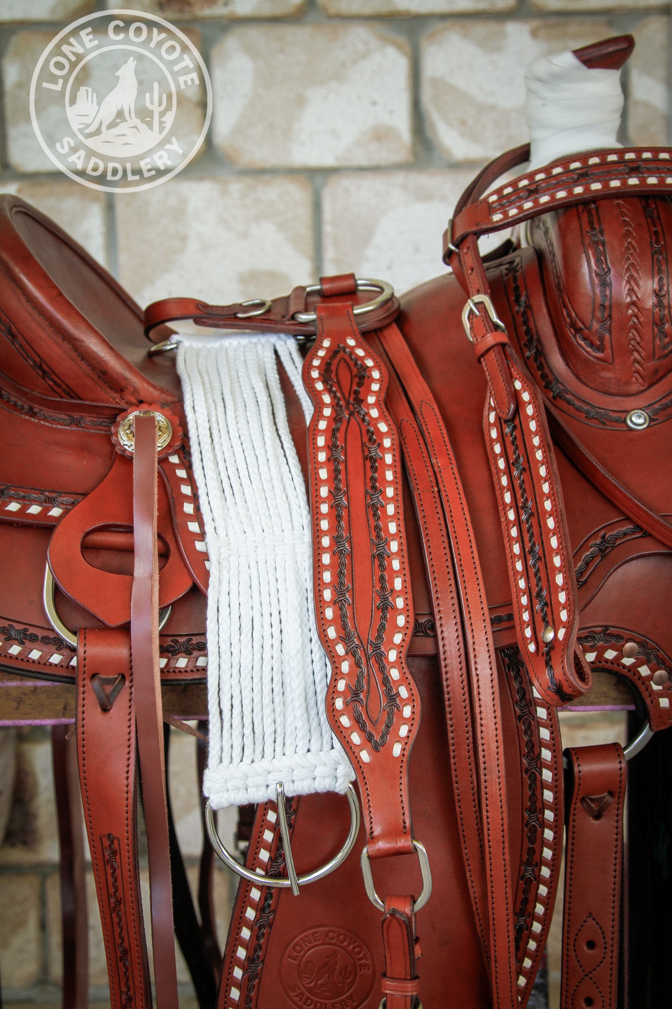 Lone Coyote Fully Mounted Ranch Saddle Set – 15"