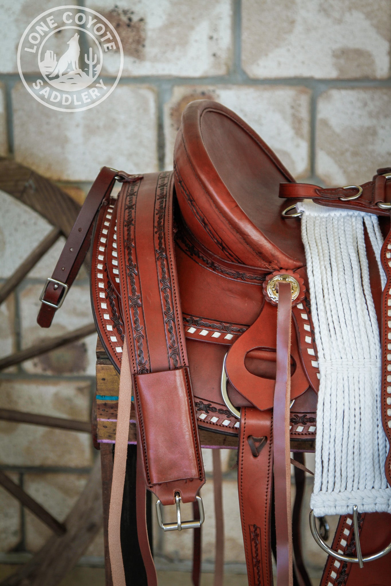 Lone Coyote Fully Mounted Ranch Saddle Set – 15"