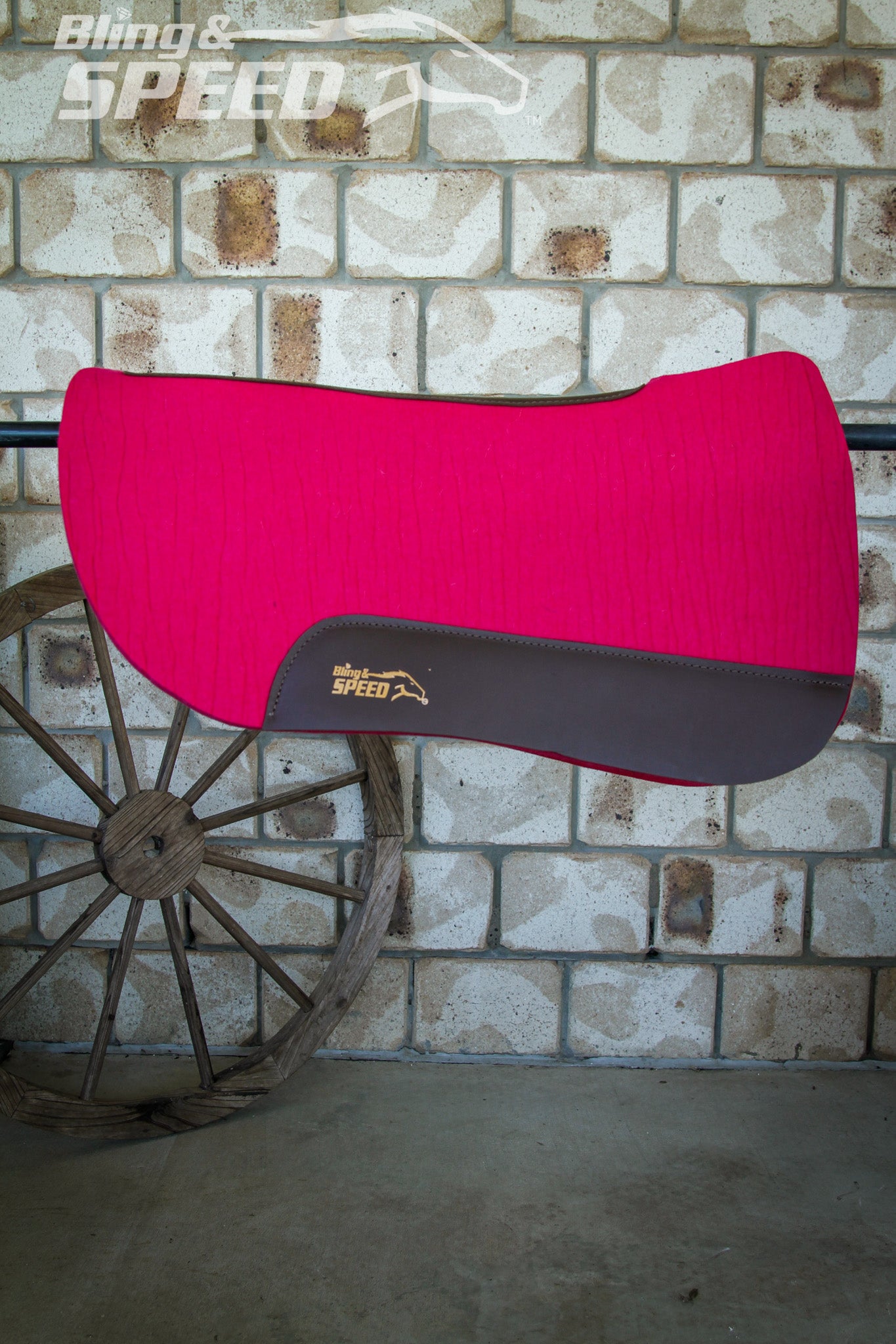 Fuchsia Full Wither Relief - Round Skirt Merino Wool Barrel and Fender Saddle Pad