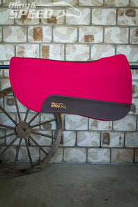 Fuchsia Full Wither Relief - Round Skirt Merino Wool Barrel and Fender Saddle Pad