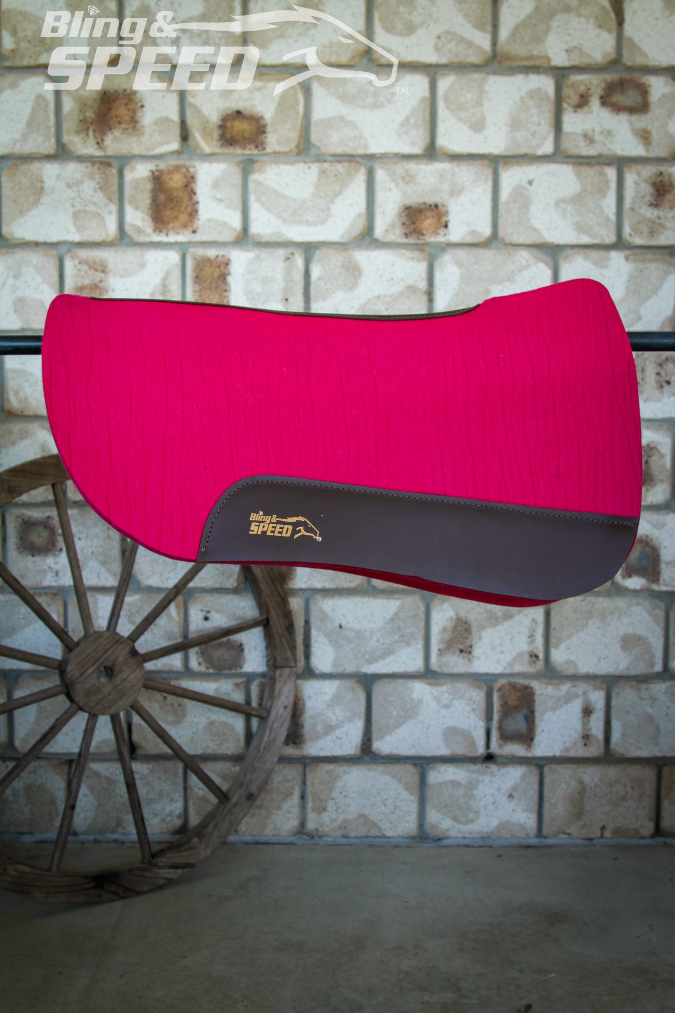 Fuchsia Full Wither Relief - Round Skirt Merino Wool Barrel and Fender Saddle Pad