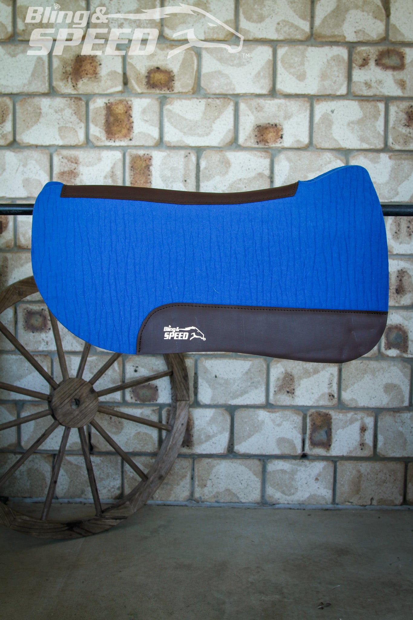 Royal Blue Full Wither Relief - Round Skirt Merino Wool Barrel and Fender Saddle Pad