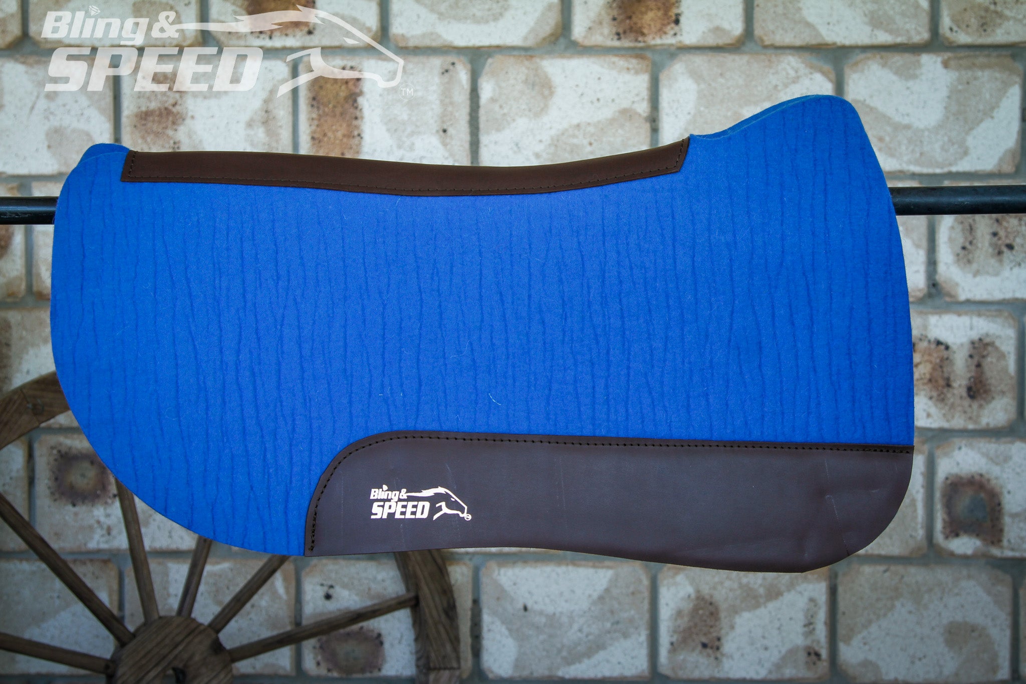 Royal Blue Full Wither Relief - Round Skirt Merino Wool Barrel and Fender Saddle Pad