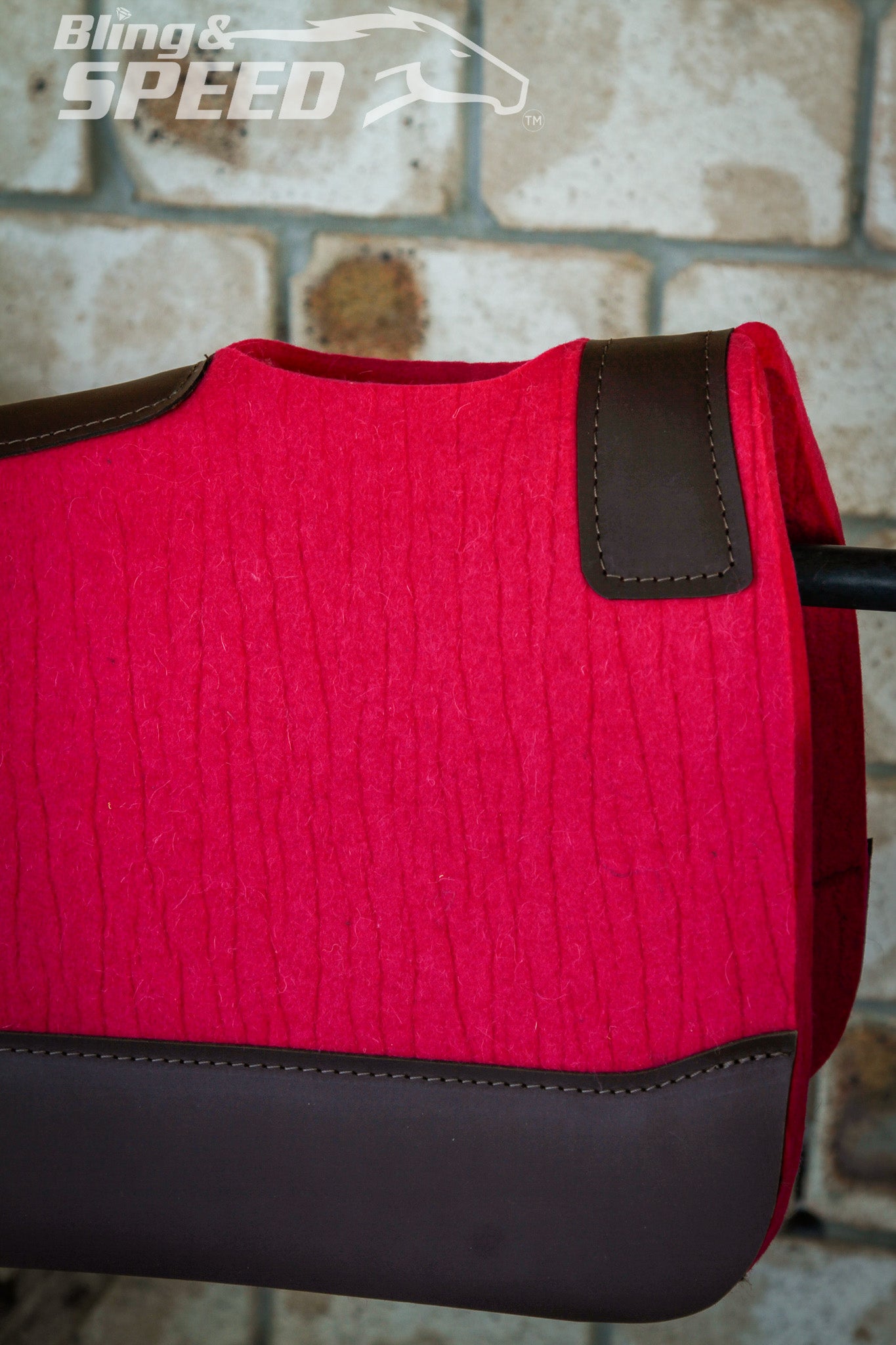 Standard Wither Relief - Round Skirt Merino Wool Barrel and Fender Saddle Pad - Fuchsia