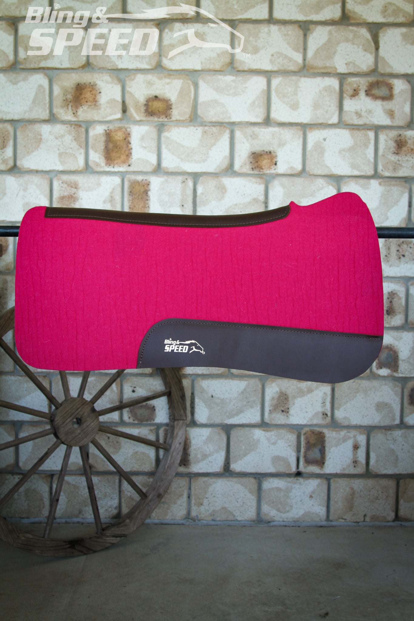 Full Wither Relief Merino Wool Felt Saddle Pad - Fuchsia