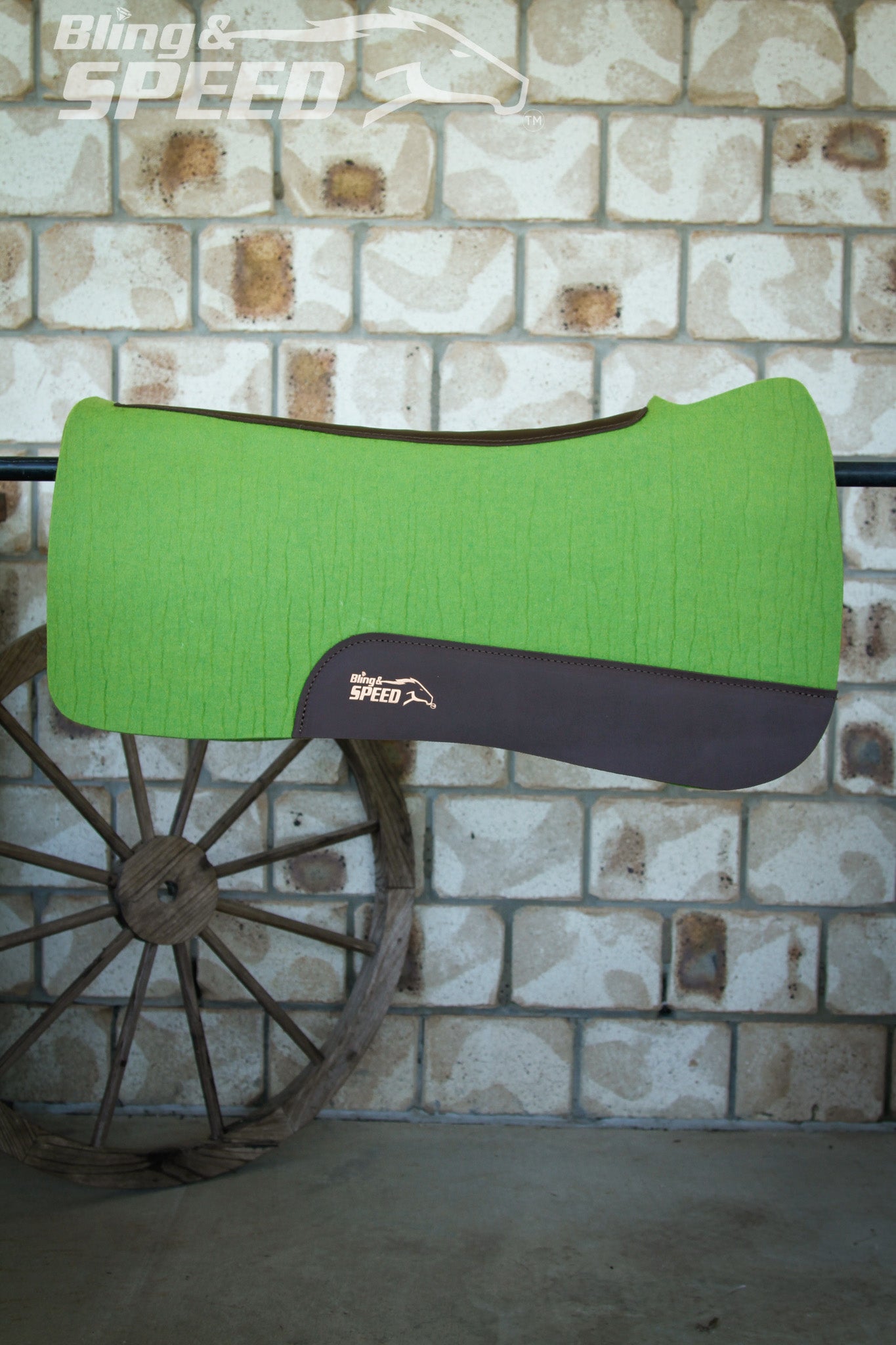 Full Wither Relief Merino Wool Felt Saddle Pad - Lime Green