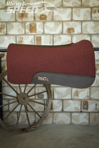 Full Wither Relief Merino Wool Felt Saddle Pad - Burgundy