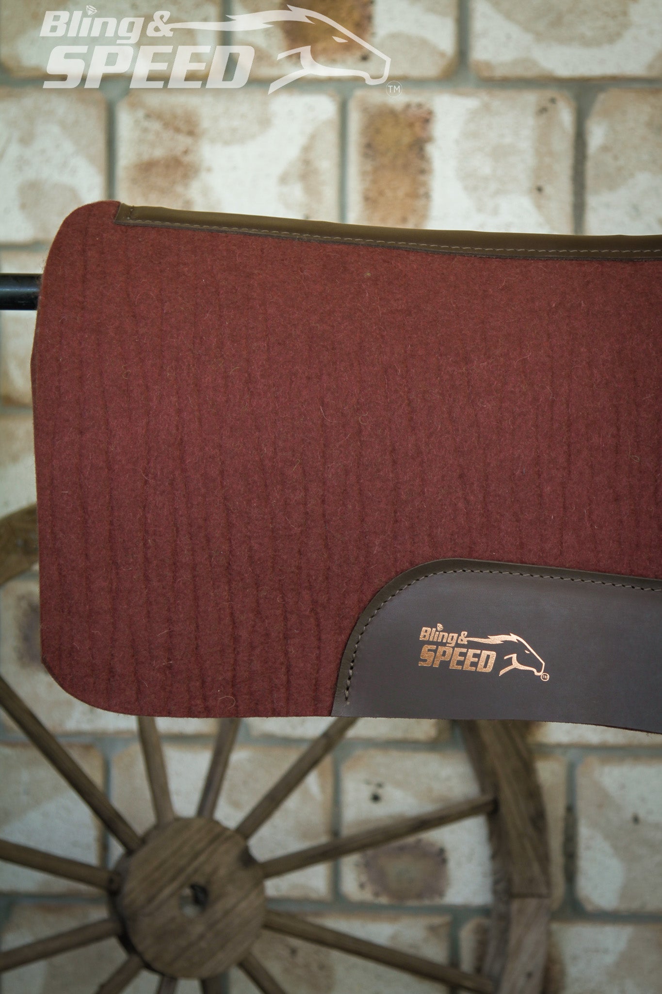 Full Wither Relief Merino Wool Felt Saddle Pad - Burgundy