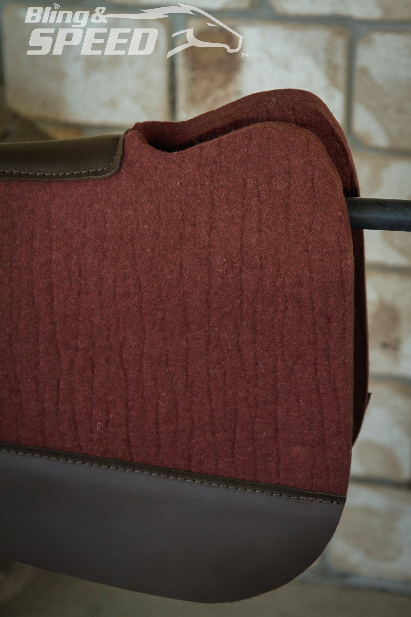 Full Wither Relief Merino Wool Felt Saddle Pad - Burgundy