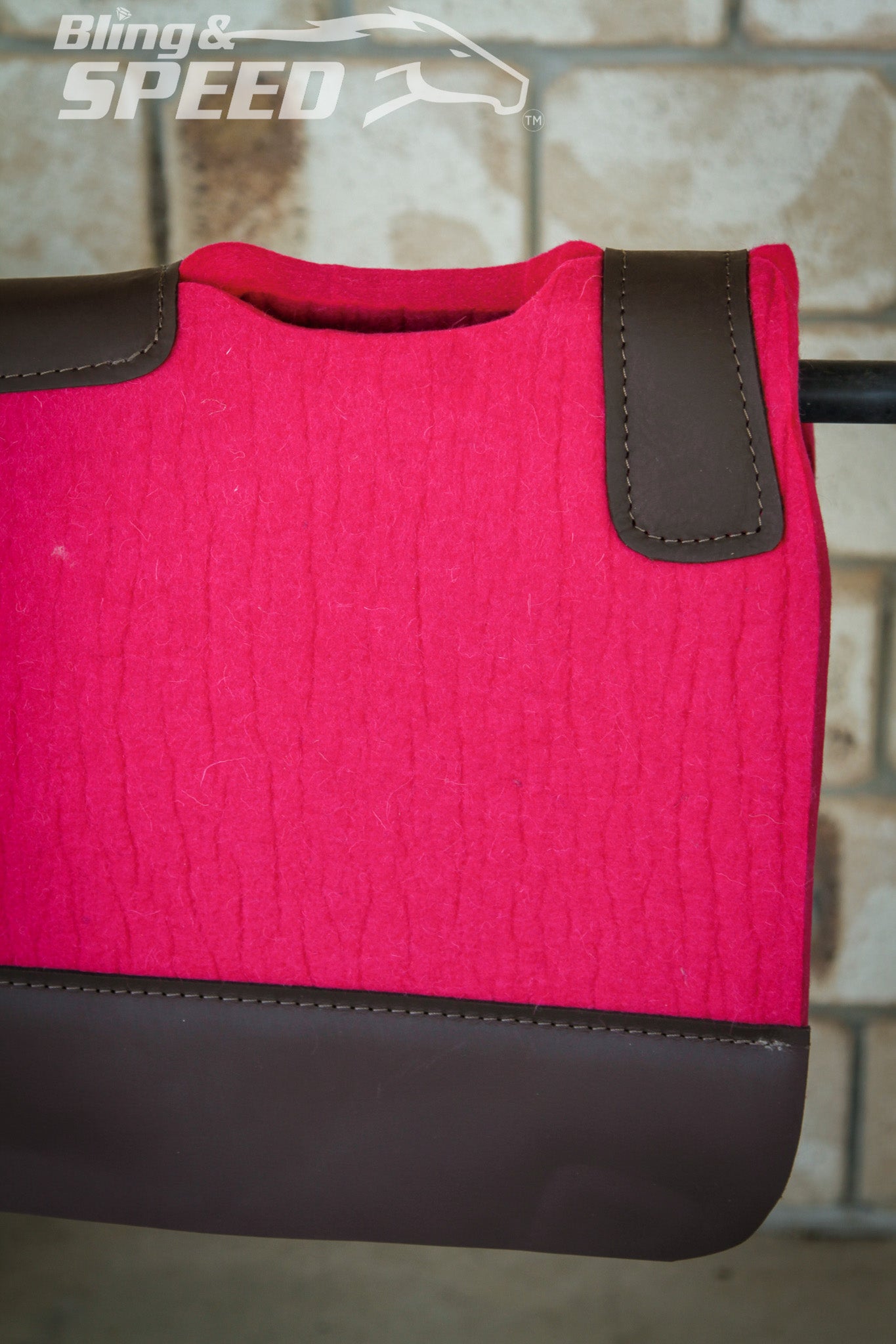 Standard Wither Relief - The Barrel Racer Merino Wool Felt Saddle Pad - Fuchsia