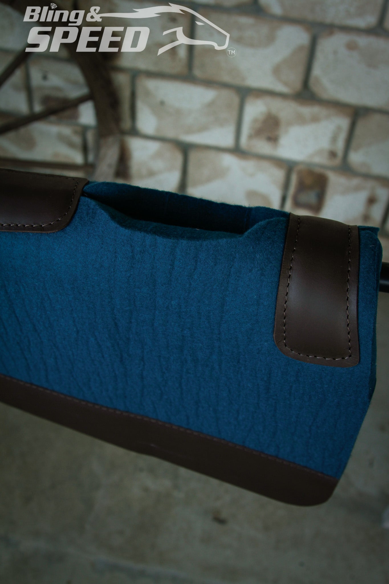 Standard Wither Relief - The Barrel Racer Merino Wool Felt Saddle Pad - Peacock