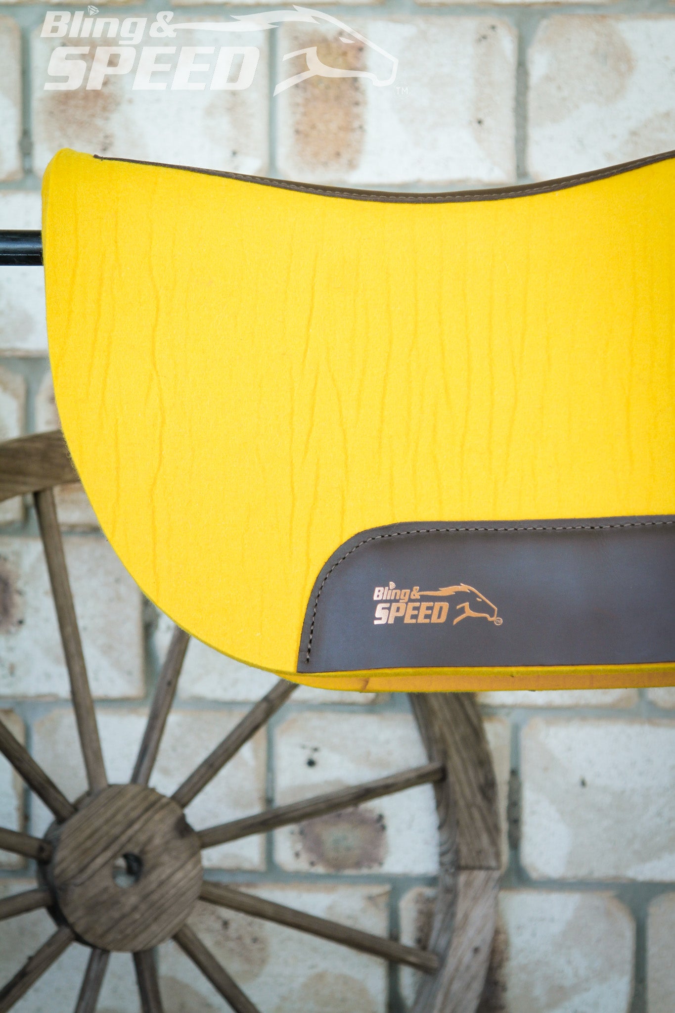 Standard Wither Relief - Round Skirt Merino Wool Barrel and Fender Saddle Pad - Yellow