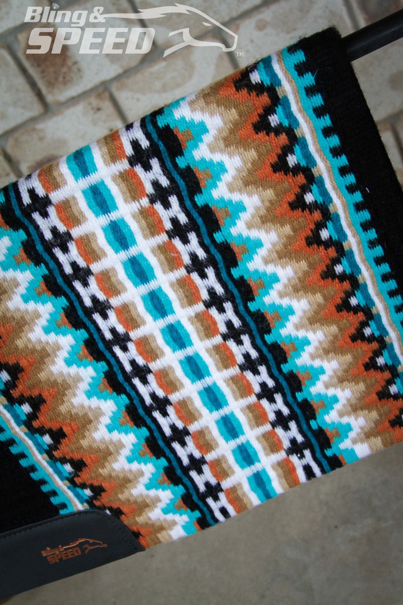 Turquoise Dust Show Blanket - 34" Spine