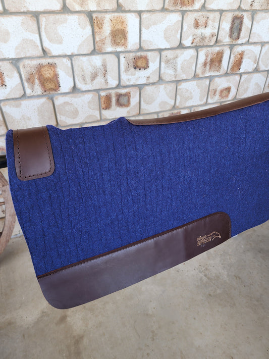 The Barrel Racer Merino Wool Felt Saddle Pad - Navy