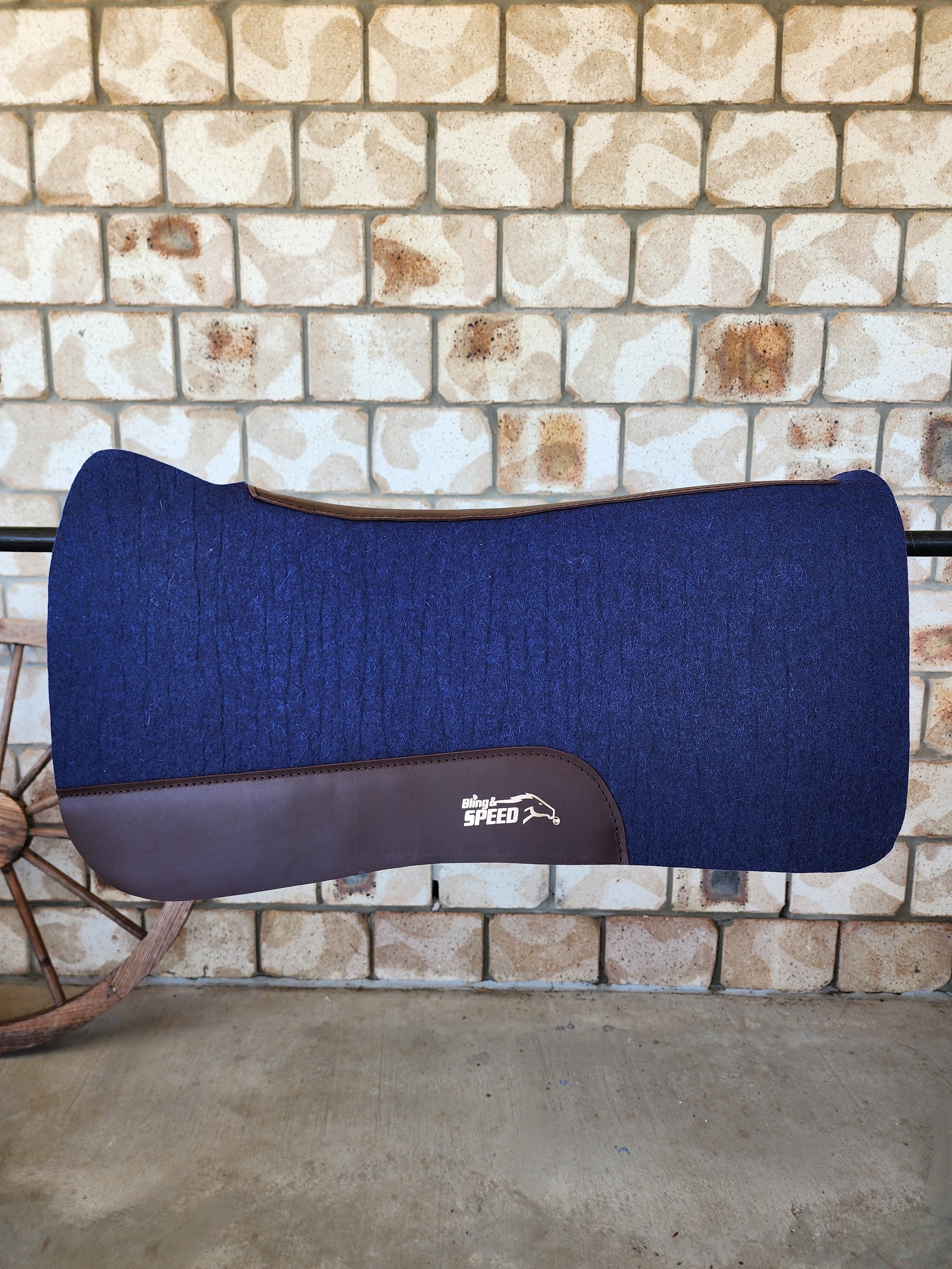 Full Wither Relief Merino Wool Felt Saddle Pad - Navy