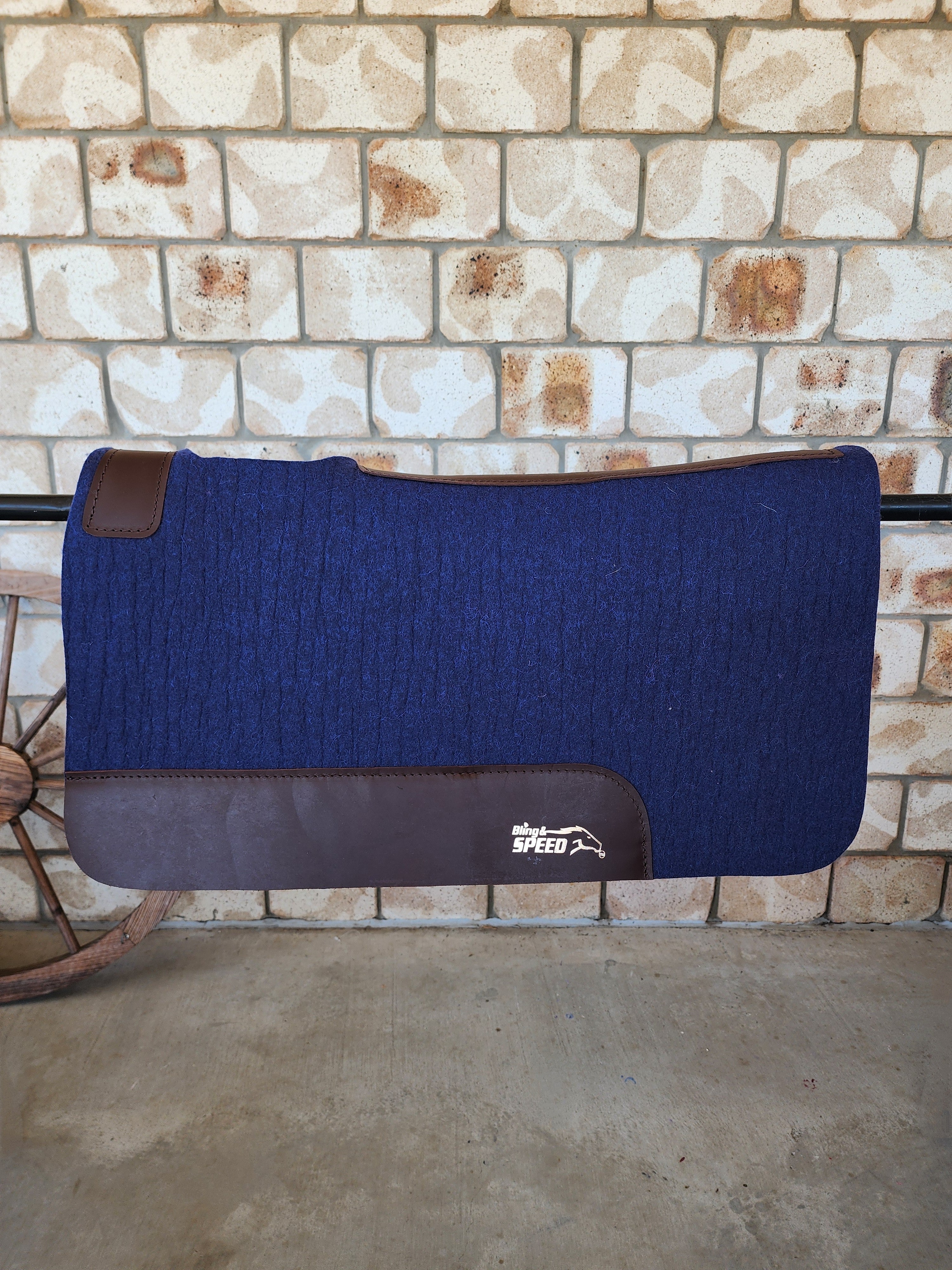 Standard Wither Relief - The Barrel Racer Merino Wool Felt Saddle Pad - Navy