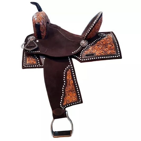 Neoprene Leather Mix Barrel Racing Saddle - PBR21