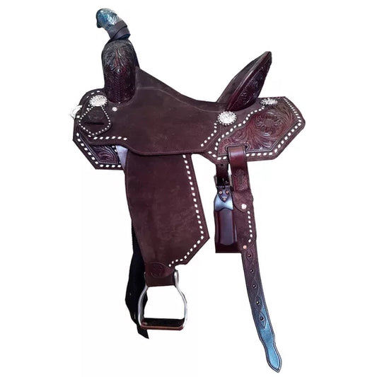 Neoprene Leather Mix Barrel Racing Saddle - PBR22