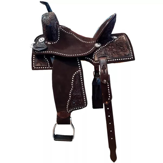 Neoprene Leather Mix Barrel Racing Saddle - PBR24