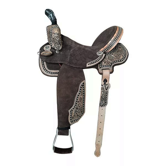 Neoprene Leather Mix Barrel Racing Saddle - PBR06