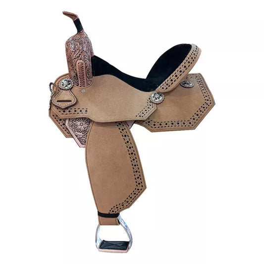 Neoprene Leather Mix Barrel Racing Saddle - PBR14