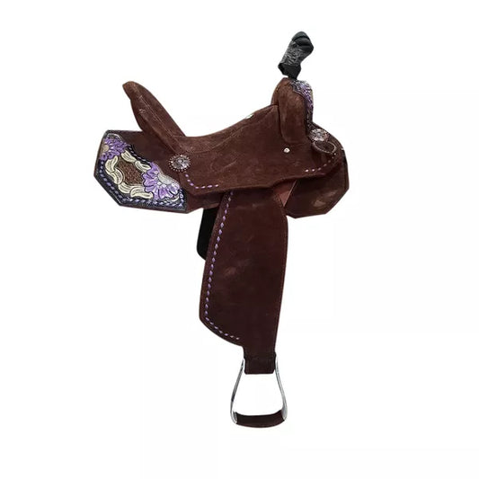 Neoprene Leather Mix Barrel Racing Saddle - PBR16