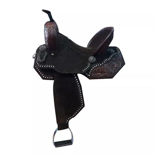 Neoprene Leather Mix Barrel Racing Saddle - PBR17