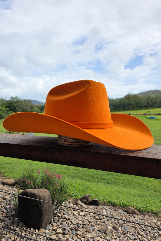Desert Crown Felt Hat - Orange