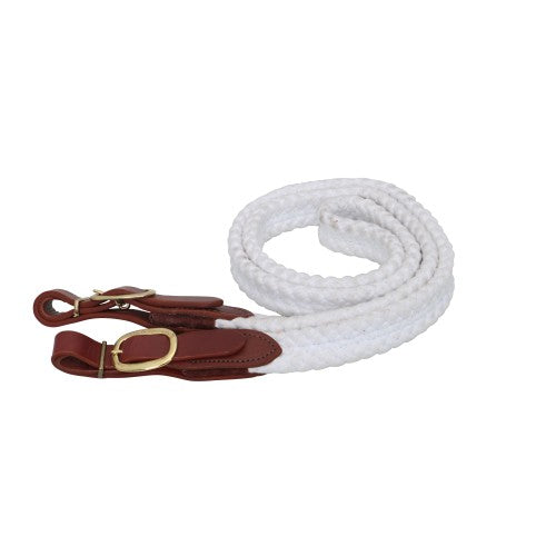 Cottonfields Polocrosse Rein - 5'2" long White & Brown