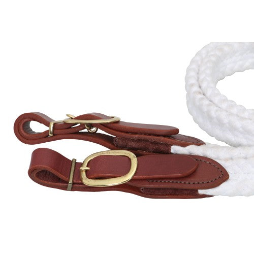 Cottonfields Polocrosse Rein - 5'2" long White & Brown
