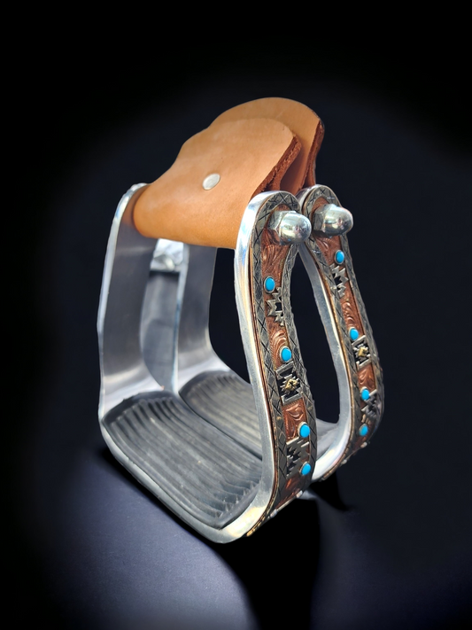 Copper and Turquoise Stirrups