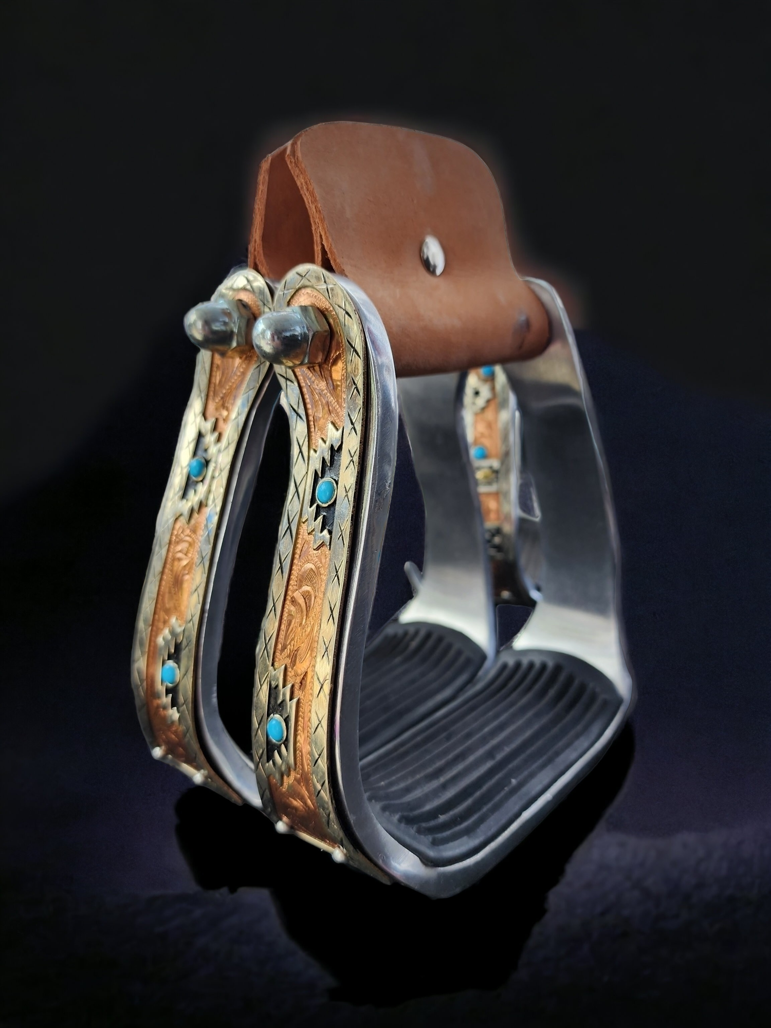 Copper and Turquoise Stirrups