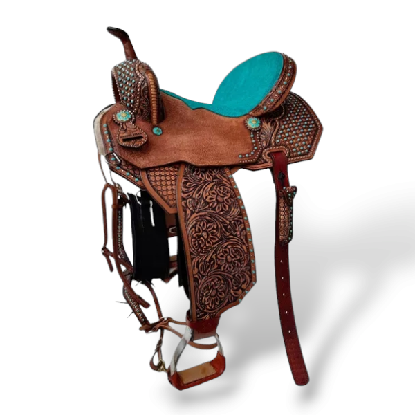 Leather Barrel Racing Saddle - PRBR39