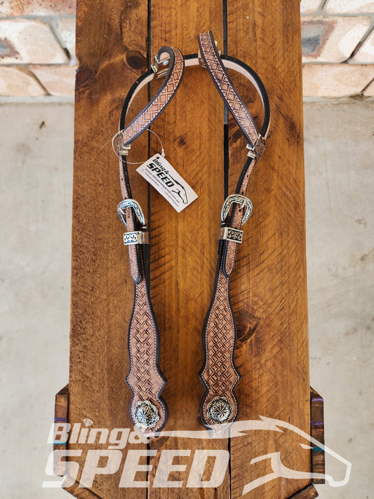 Two Ear Leather Bridle with Antique Fittings (8065641709806)