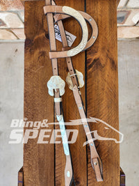 Two Ear Leather Bridle with Silver (8065647182062)