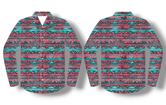 Aztec Turquoise & Pink Arena Shirt