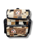 Load image into Gallery viewer, Cowhide and Leather Backpack with Cards
