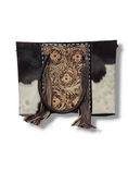 Load image into Gallery viewer, Cowhide with Leather Tooling Shoulder Bag
