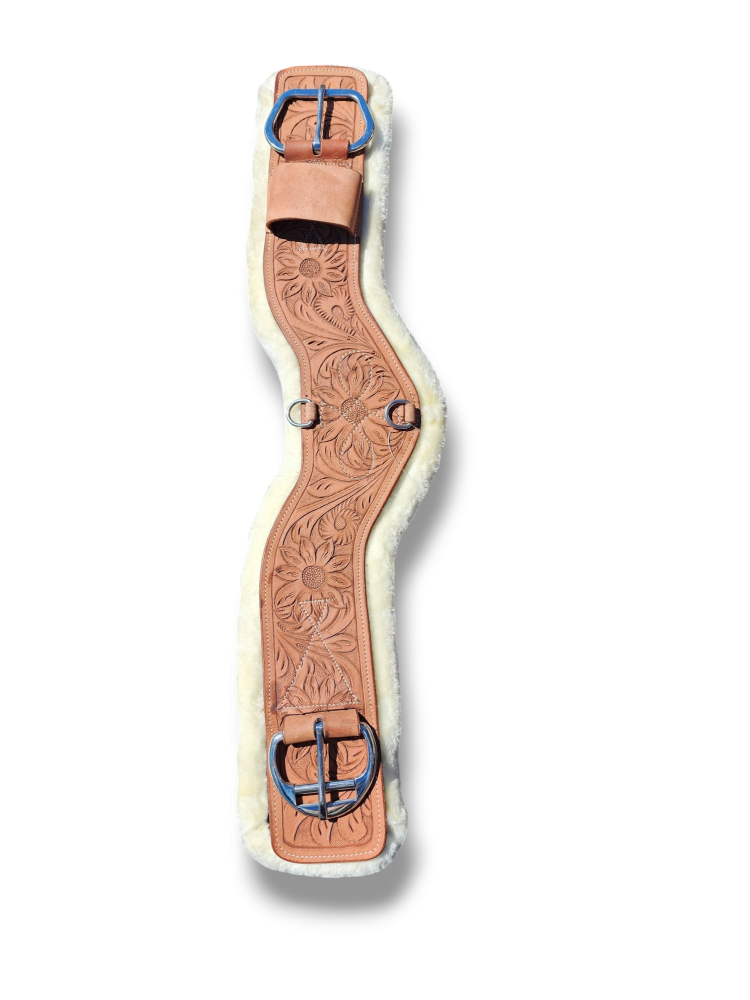 Shoulder Relief Girth with Removable Velcro Synthetic Wool Liner - Various Designs