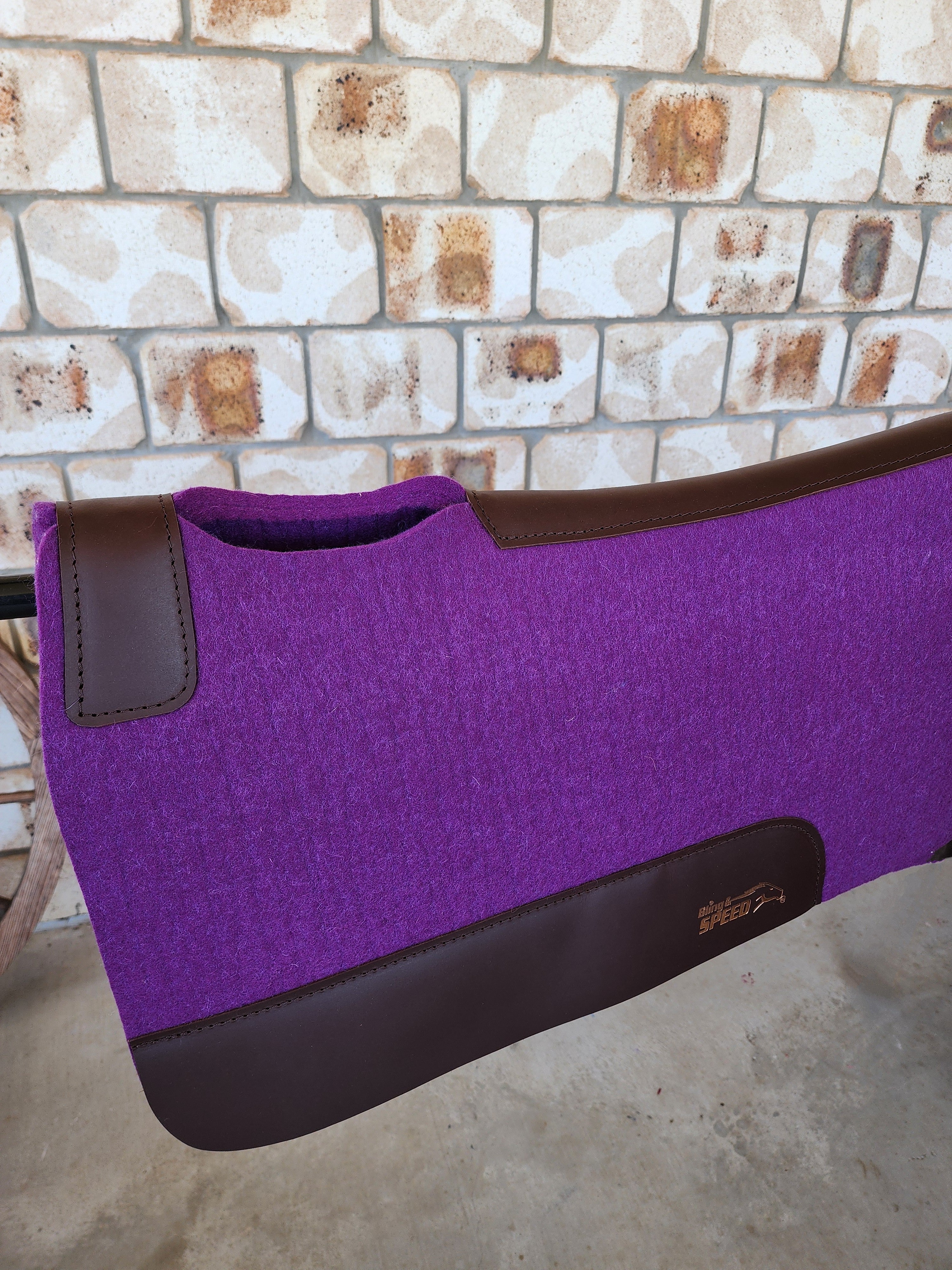 Standard Wither Relief - The Barrel Racer Merino Wool Felt Saddle Pad - Purple