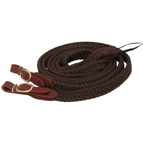 Cottonfields Stockman Reins - White and Brown